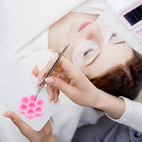 200 Pcs Flower Eyelash Glue Cups with 7 Grids | Pink