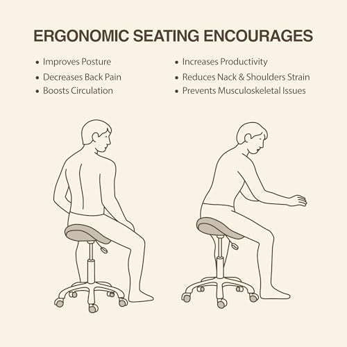 Ergonomic Saddle Stool with Pneumatic Lift & Wheels