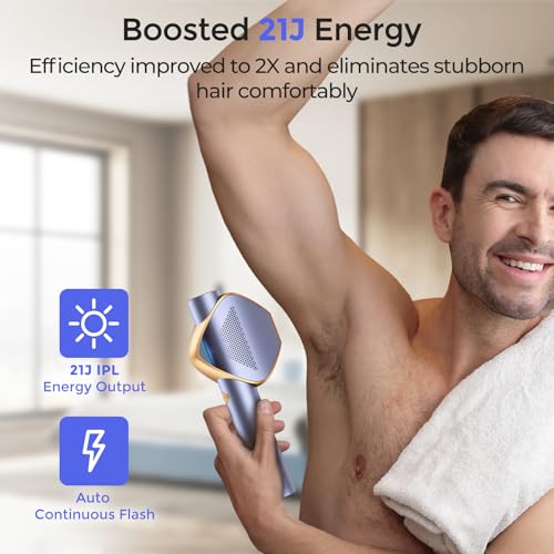 IPL Hair Removal Device with Sapphire Ice-Cooling for Women and Men, Painless and Permanent, Alternative to Salon, Bikini Shaver, Hair Removal for Armpits Legs Bikini Face