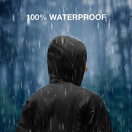 TIDEWE Rain Suit, Waterproof Breathable Lightweight Rainwear (Black Size S)