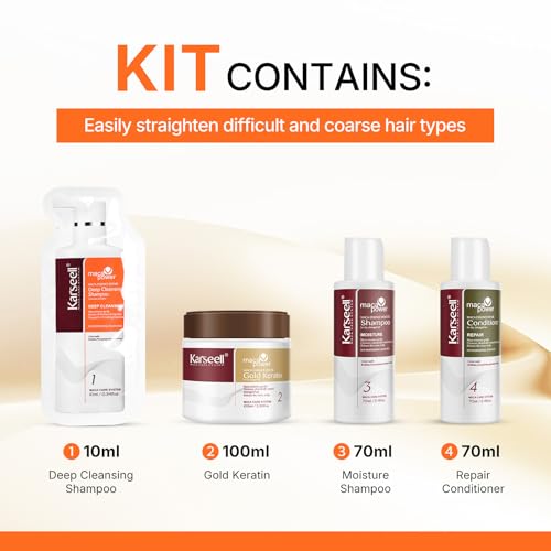 Karseell Keratin Hair Treatment Kit - 12 Weeks of Smooth, Shiny Hair