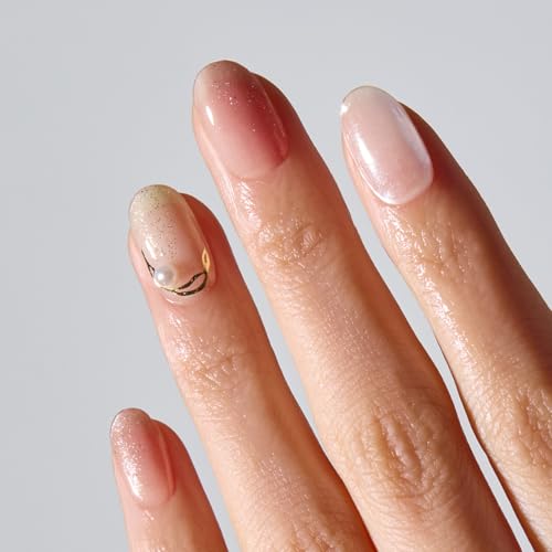ohora Semi-Cured Gel Nail Strips - Marble Chrome Pink Set