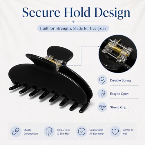 Large Acetate Hair Claw Clip - Strong Hold for All Hair Types