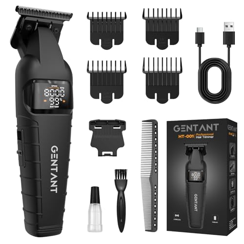 GenTant Professional Hair Trimmer Kit for Men - Cordless T-Blade Clippers
