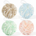Loofah Sponge 4 Pack - Exfoliating Body Scrubber with Hanging Loop