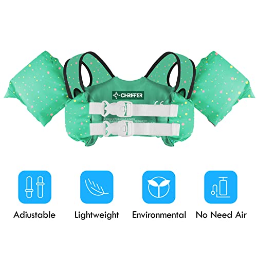 Chriffer Kids Swim Vest Life Jacket for 22-66 Pounds Boys and Girls, Toddler Floaties with Shoulder Harness Arm Wings for 2,3,4,5,6,7 Years Old Baby