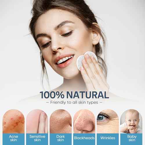 GAINWELL 50-Count Heart Shape Compressed Facial Sponges for Daily Facial Cleansing and Exfoliating, 100£¥ Natural Cosmetic Spa Sponges for Makeup Remover, White