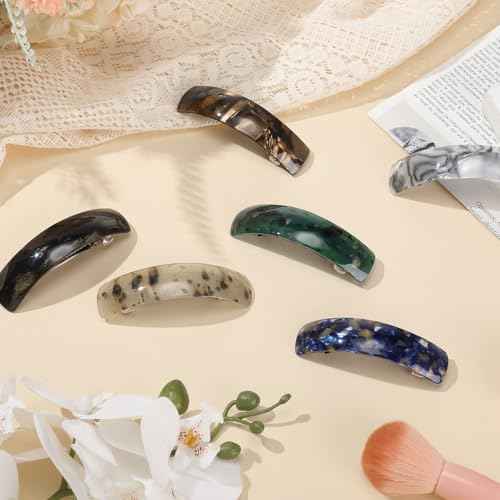 WILLBOND 6 Pcs Hair Barrettes for Women Large Barrettes Hair French Clips Pin Retro Clasp for Mom Gifts Women Accessories, 6 Colors (Dark,Elegant)