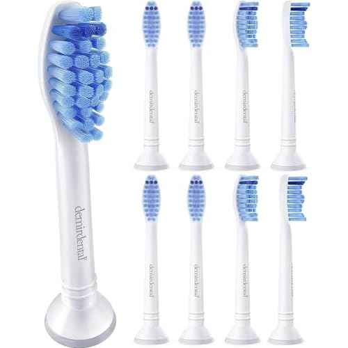 Replacement Heads - Compatible with Philips Sonicare Replacement Heads - Medium Replacement Toothbrush Head - Replaces HX6015/03 SimplyClean Toothbrush Heads - White - 8 Pcs