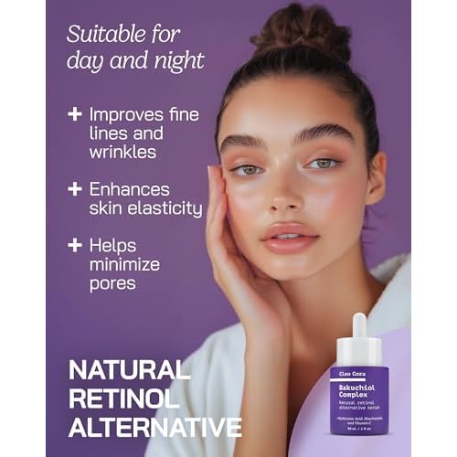 Bakuchiol Retinol Serum - Anti Aging Serum for Face & Eyes - Korean Skincare Retinol Alternative - Fine Lines & Wrinkles - Rejuvenation Facial Skin Care Booster - Bakuchiol Niacinamide Hyaluronic Acid