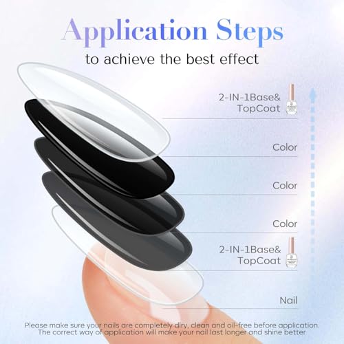AZUREBEAUTY 2-in-1 Base & Top Coat Nail Polish - Quick-Dry, High-Gloss Shine, Gentle Formula