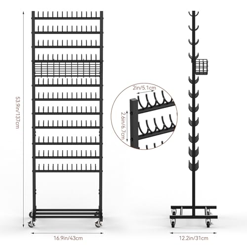 Braiding Rack 286 Pegs 2-Sided Hair Holder with Wheels
