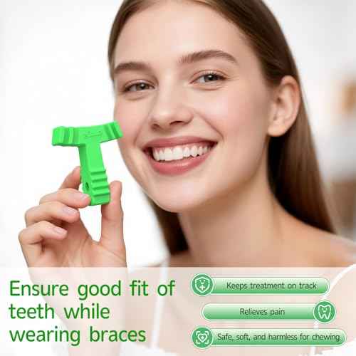 2 Pcs Chewies for Invisalign Aligners, Orthodontic Aligner Chewies Chompers Aligner Trays Seaters Durable Medical Grade Silicone Compatible with Invisible Braces (Green)