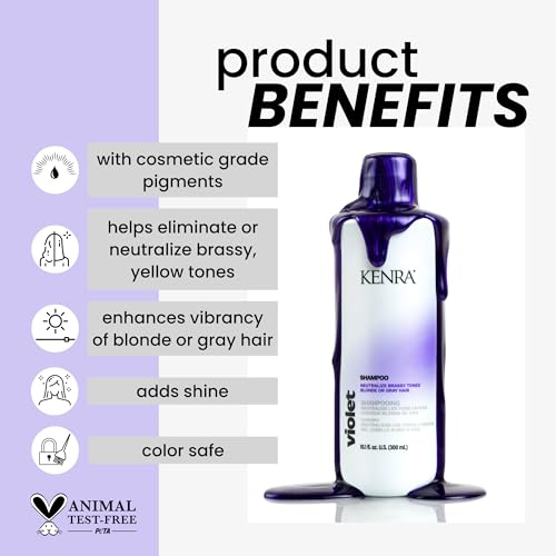 Violet Shampoo | Eliminates Brassy Tones | Purple Pigment + Deposit | Neutralizes Yellow | Moisturizes Processed Hair | Enhances Vibrancy of Blonde or Gray Hair | Color Safe