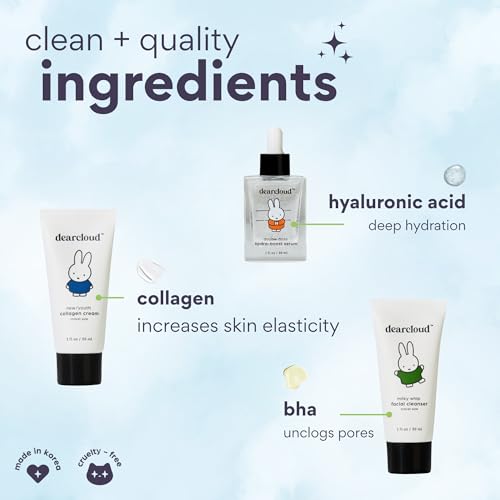 Miffy Skin Purity Essentials Travel Set of 4 ($55 Value) - Korean Skin Care Travel Set ? Hydrating Korean Skin Care Travel Essentials Set with Cosmetic Bag