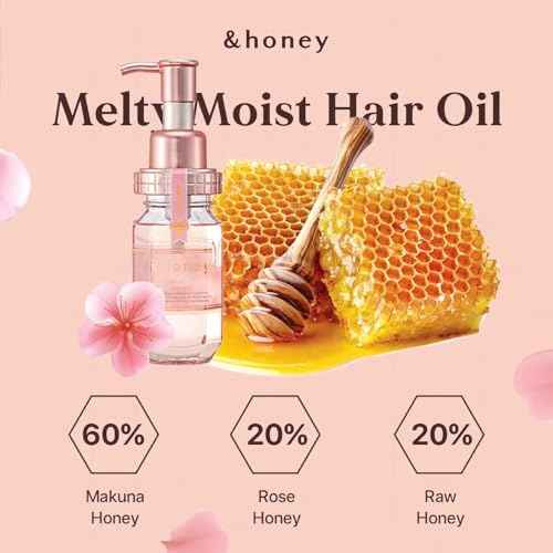 & Honey Melty Moist Hair Oil 3.0 100ml 2Packs with Hair Tie