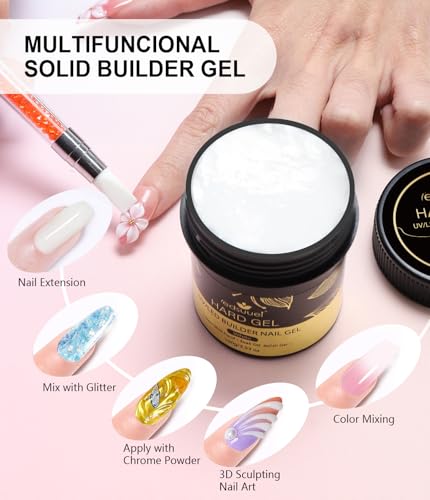 LEDSUUEI 100ml White Solid Builder Gel for Nails - 3D Sculpting & Extension