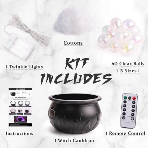 Halloween Indoor Bubbling Cauldron Decor Set with Lights & Accessories