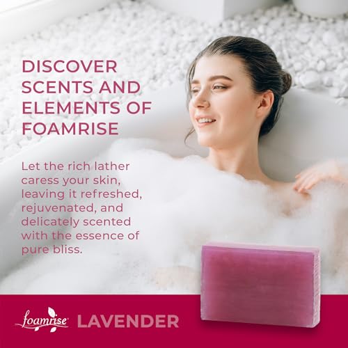 foamrise Lavender Essential Oil, Relaxing and Soothing, Lavander Soap Bars, Handmade Soap With Premium Quality, Rich Glycerin Content, Natural, Best Gift Idea, Pack of 1