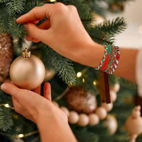 20 Pcs Christmas Hair Ties Elastic Boho Hair Tie Bracelets for Women Non Damage Hair Bands for Thick Thin Hair Cute Braided Hair Ties for Ponytail Holders Christmas Gifts