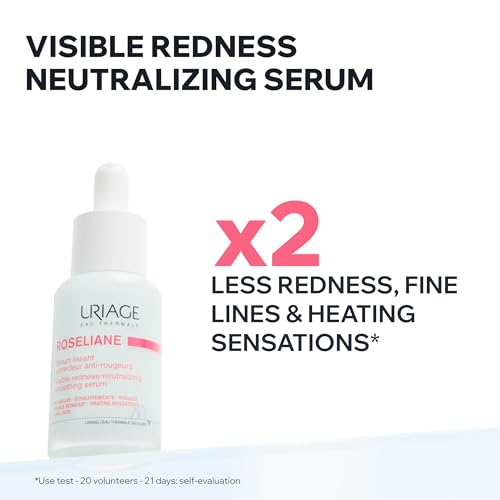 URIAGE Ros?liane Redness-Neutralizing Serum | Anti-Redness & Anti-Aging, Soothes & Smoothes, Reduces Redness & Fine Lines, Green-Tinted Formula, 30 mL/1.01 fl. Oz