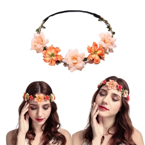 6 Pack Flower Crowns Headbands Set - Boho Hair Wreaths