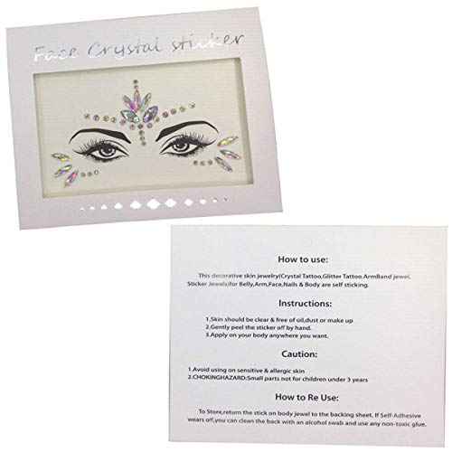 Mermaid Face Gems Stick Jewels for Women Cosplay Mermaid Halloween Club Costume Face Gems Sticker on Rave Party Gift for Kids Costume Temporary Tattoos