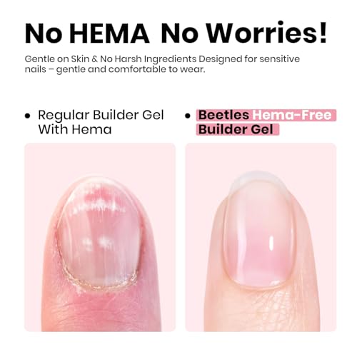 Beetles HEMA-Free Nude Pink Builder Gel for Nails - 15ml BIAB Extension Gel