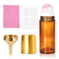 Rose Quartz Roller Bottle 30ml Amber Glass - Essential Oil & Perfume