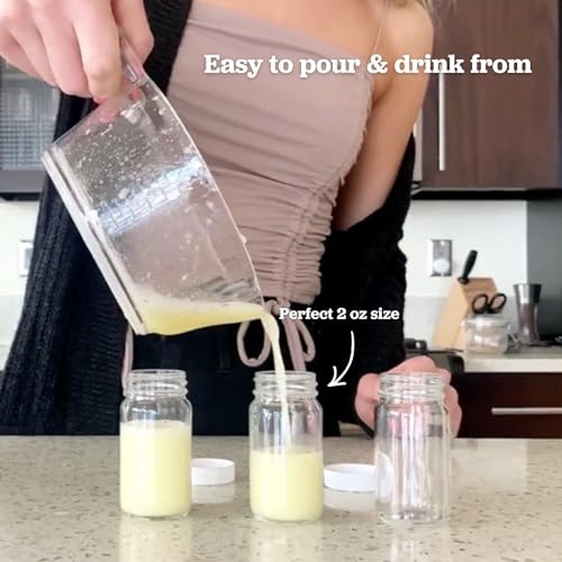 2oz Glass Shot Bottles with Caps - 8 Pack