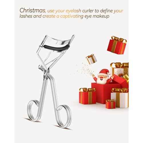 Eyelash Curler with Comb, Professional Volumizing Lash Lift Kit Lash Curler with Refill Pads for Home & Travel Uses, Silver