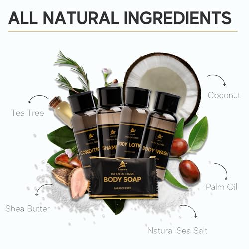 80 Piece Hotel Guest Toiletries Set including Shampoo Conditioner Body Wash & Lotion - Travel Size Bulk Supplies for Hospitality