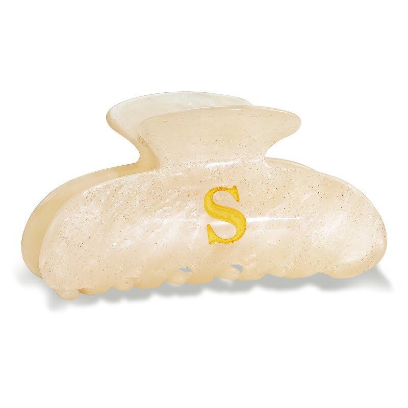 Letter S Initial Hair Clip - Large Claw Clips for Thick Hair