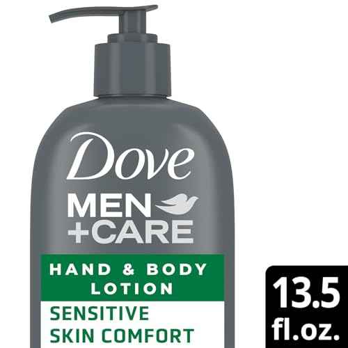 Dove Hand & Body Lotion, Men+Care Value Pack ? Sensitive Skin Comfort Formula with Shea Butter & Aloe Vera, Calming Lotion for Dry Skin, 13.5 Fl Oz (Pack of 2)