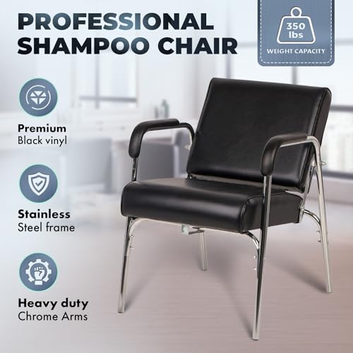 Buy-Rite Kate Auto Reclining Shampoo Chair - Black Vinyl