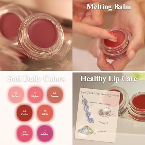 EGLIPS Lip & Cheek Glow Balm - Multi-Use Tinted Melting Balm Blush for Lips & Cheeks Builable and Blendable Texture (06 GLACIER, 0.18 oz)