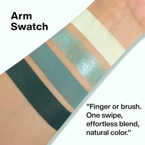 Blue Teal Eyeshadow Palette 4 Colors Matte & Glitter