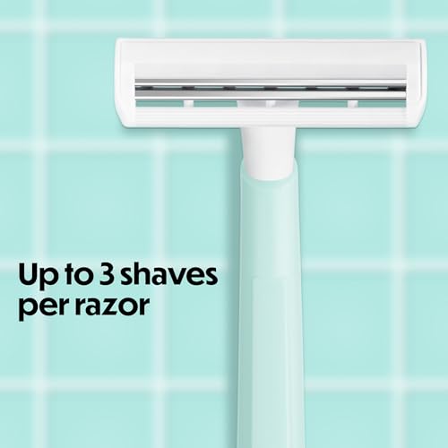 Disposable Women's Razors Pack of 10 with 2 Blades & Pastel Handles