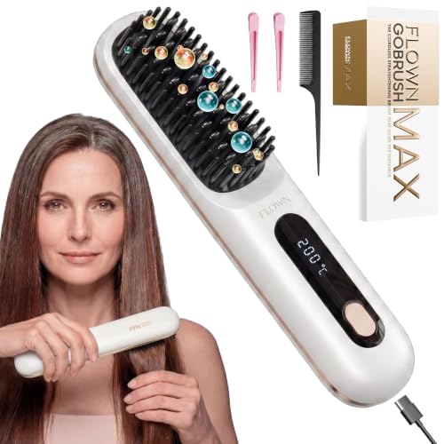 Flown Go Brush MAX - Cordless Ionic Hair Brush with USB-C