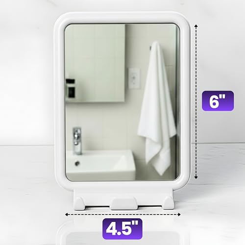 Fog-Free Shower Mirror with 360° Swivel & Razor Hooks