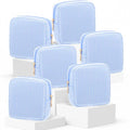 Sanwuta Seersucker Makeup Bag 6-Pack, Light Blue Striped
