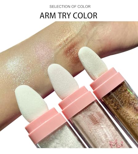 3-Color Glitter Highlighter Powder - Shimmer Face & Body Makeup