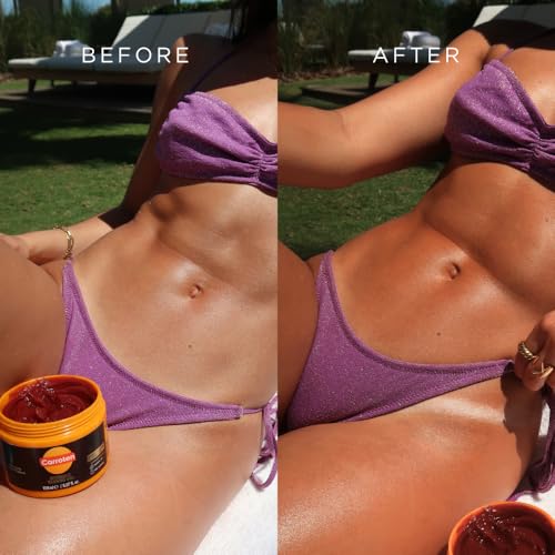 Carroten Intensive Tanning Gel | Browning Tan Accelerator | Non-Greasy, Water-Resistant with Carrot & Coconut Oil | Vitamin A & E For Moisture & Hydration | 5 Fl Oz + Spatula