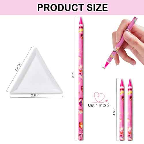 8 Pcs Rhinestone Picker Tool Kit, Self-Adhesive Wax Pencil for Rhinestones and Diamond Painting, Gem Picker Tool Dotting Tools for Nail Art, 4 Wax Pen and 4 Rhinestone Trays rhinestone tools