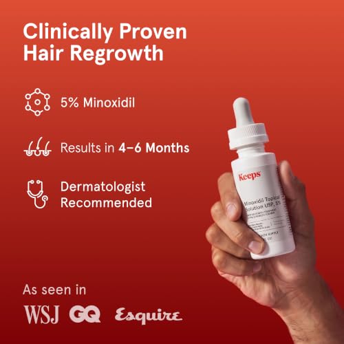 Keeps Minoxidil 5% Solution for Men - Extra Strength Hair Regrowth Treatment