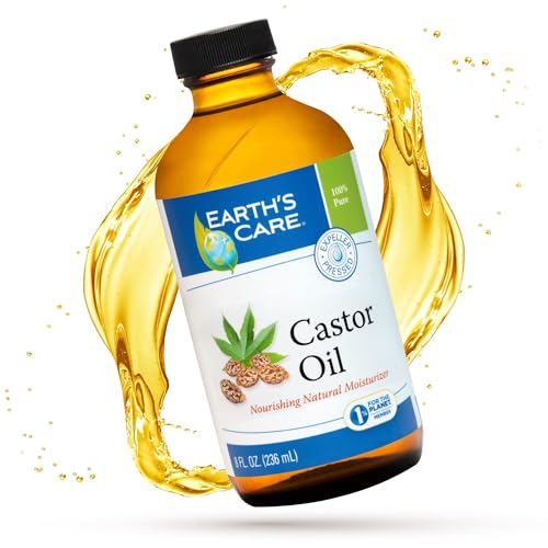 Earth¡¯s Care Castor Oil - 100% Pure Castor Oil Expeller Pressed - All Natural Nourishing Moisturizer - 8 FL OZ