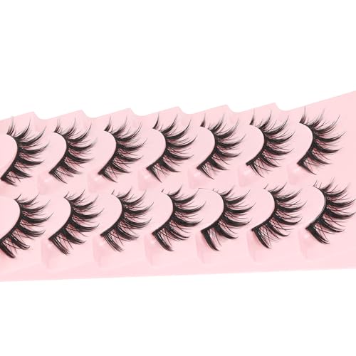 Manga Cat Eye False Eyelashes - 7 Pairs, 9-14mm Spiky Lashes