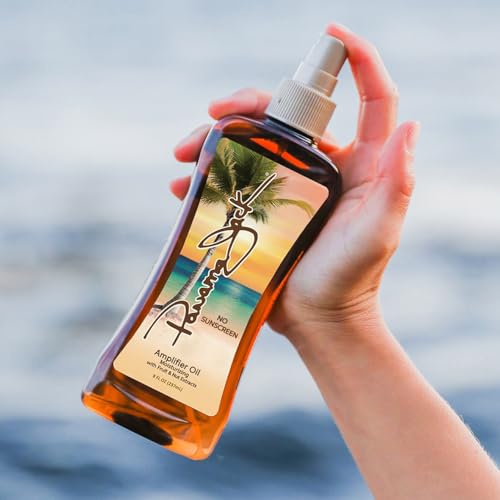 Panama Jack Amplifier Suntan Oil - Contains No Sunscreen Protection (0 SPF), Light Formula with Exotic Oils, Fruit and Nut Extracts, Tropical Fragrance, 8 FL OZ (Pack of 6)
