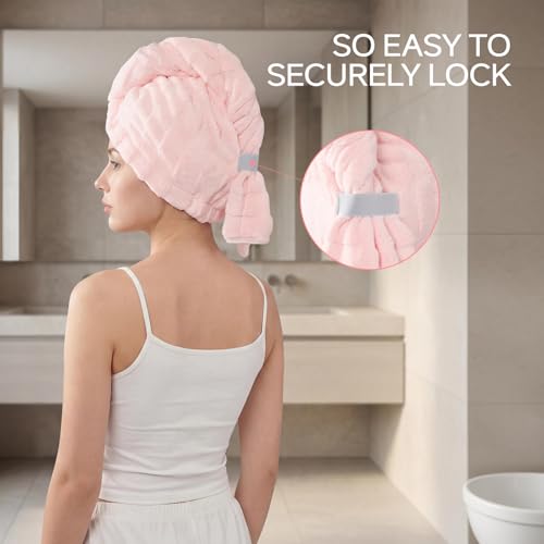 REDKISS Microfiber Hair Towel Wrap, 2 Pack Quick Dry Turban