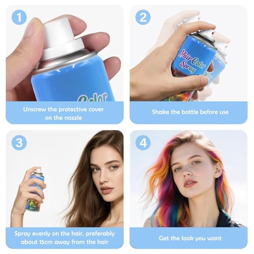 Blue Temporary Hair Color Spray for Kids & Adults - 120ML